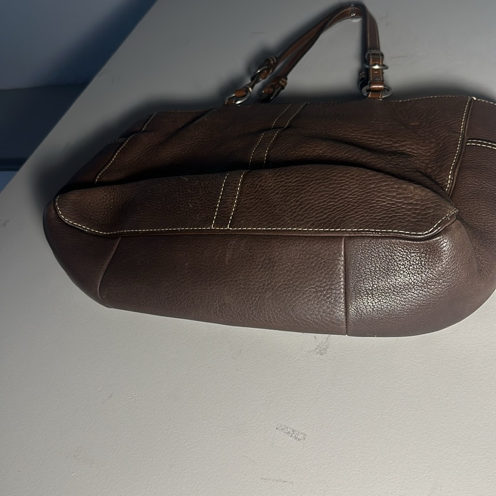 Coach Brown Leather Shoulder Tote - Picture 8 of 13